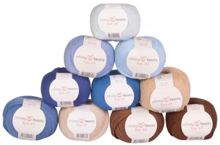 Infinity Hearts Rose 8/4 Garnpaket 16 Braune und Blaue Farbtöne - 10 Stk - Garnpaket 16 Braune und Blaue Farbtöne