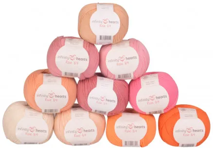 Infinity Hearts Rose 8/4 Garnpaket 21 Orange und Rosa Farbtöne - 10 Stk - Orange und Rosa Farbtöne