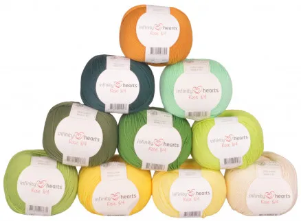 Infinity Hearts Rose 8/4 Garnpaket 19 Grüne und Gelbe Farbtöne - 10 Stk - Grüne und Gelbe Farbtöne
