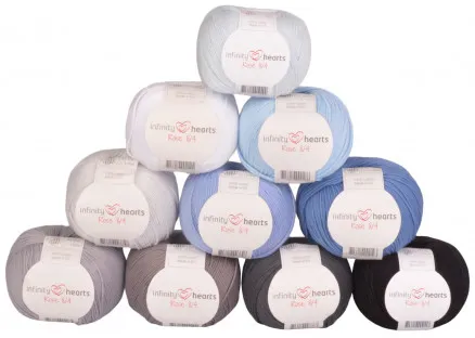 Infinity Hearts Rose 8/4 Garnpaket 14 Blaue und Graue Farbtöne - 10 Stk - Garnpaket 14 Blaue und Graue Farbtöne