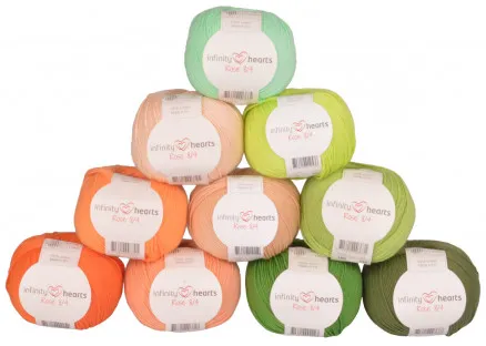 Infinity Hearts Rose 8/4 Garnpaket 26 Orange und Grüne Farbtöne - 10 Stk - Orange und Grüne Farbtöne