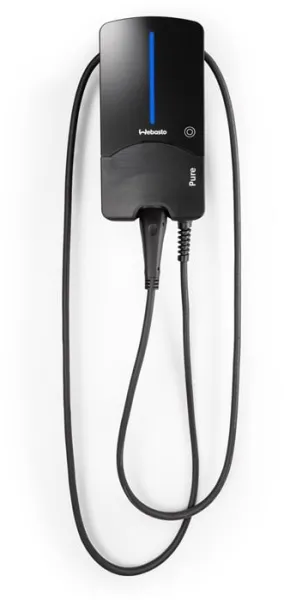 Webasto Pure Ladestation 22 kW Typ 2 Black Edition, mit 4,5 m Kabel - Integrierter Typ B Fehlerstromschutzschalter