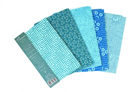 Tissu de Marie Fat Quarter Türkis 50x57cm - 5 Stk.