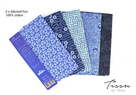 Tissu de Marie Fat Quarter Saphir 50x57cm - 5 Stk.
