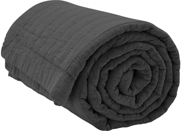 Magnhild, Gepolsterte Steppdecke, Coal, 160x280 cm