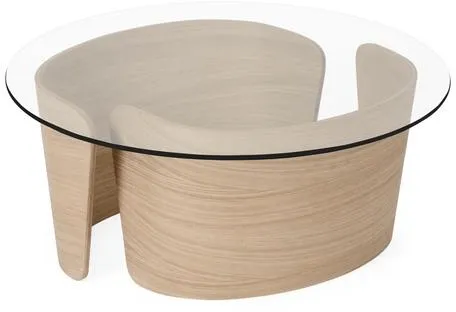 Sibast Furniture No 7 Couchtisch Ø70 Niedrig Weißgeölte Eiche/Glas