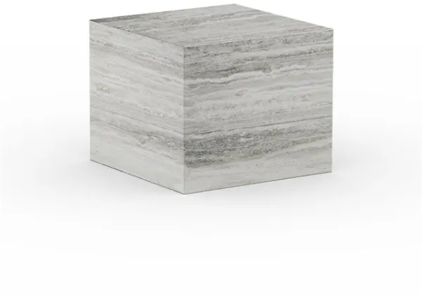 NORR11 Cubism Kleiner Silber Travertin Couchtisch