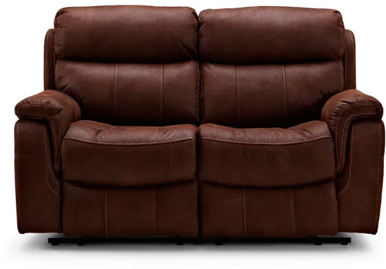 HAGA Arizona 2 Kinosofa m. elektrischer Recliner - brauner Mikrofaserstoff